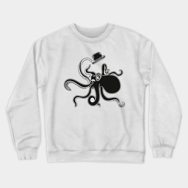 Black Octopus Crewneck Sweatshirt by Vector-Market